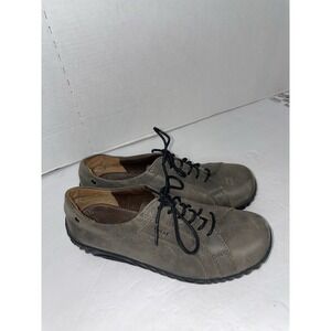 WOLKY Womens Satori Shoes Lace Up Gray Leather Sz 37 Chunky Comfort Walking